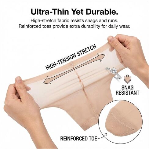 UV Protection Sheer Pantyhose - Skin-Perfecting Nude Tights for Women - Ultra-Thin Sun Protection Stockings - Anti-Snag Reinforced Toe - Lightweight Breathable Fair Skin Flawless Sheer Tights in Saudi Arabia