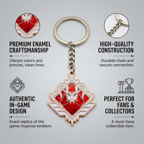 APEX Legends Predator Rank Metal Keychain, Skull Crest Enamel Pendant, FPS Battle Royale Collectible, Zinc Alloy Gamer Gift for APEX Legends Fans in Saudi Arabia