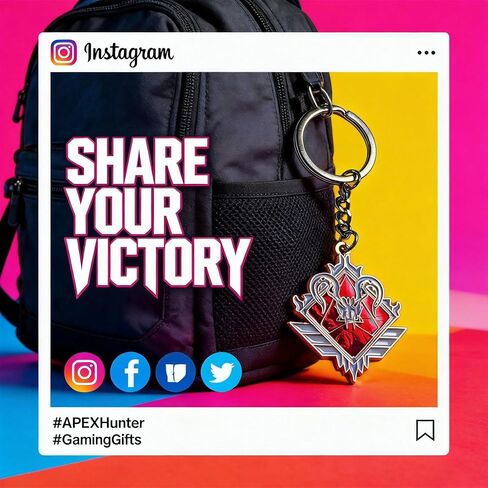 APEX Legends Predator Rank Metal Keychain, Skull Crest Enamel Pendant, FPS Battle Royale Collectible, Zinc Alloy Gamer Gift for APEX Legends Fans in Saudi Arabia