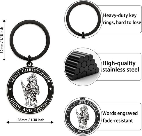 Motorcycle Keychain for Men, Saint Christopher Biker Prayer Keychain, Ride Safe Come Home Safe, Christian Motorcycle Rider Gifts in Saudi Arabia