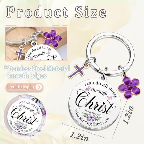 Christian Keychain For Women Girl Jesus Keychain Baptism Gifts For Women Religious Bible Verse Keychain Cross Key Chain Faith Based Gifts I Can Do All Things Through Christ in Saudi Arabia