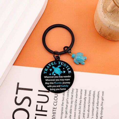 Travel Turtle Keychain Travel Gifts for Women Men Good Luck Charm Sea Turtle Gifts for Turtle Lovers Cute Travel Accessories Traveling Gift Ideas Unique Birthday Christmas Stocking Stuffers in Kuwait