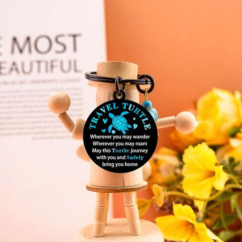 Travel Turtle Keychain Travel Gifts for Women Men Good Luck Charm Sea Turtle Gifts for Turtle Lovers Cute Travel Accessories Traveling Gift Ideas Unique Birthday Christmas Stocking Stuffers in Kuwait