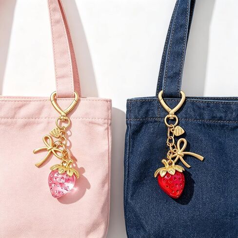 Cute Strawberry Keychains Friendship Couples Matching BFF Keychains for ToteBag Purse Charm Best Friends Gift in Saudi Arabia