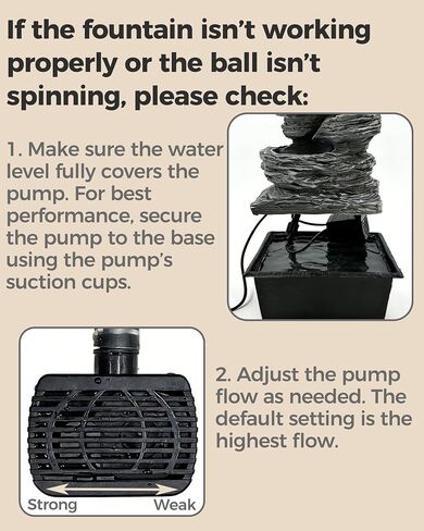 Tabletop Water Fountain with LED Lights & Rolling Bubble Ball, Indoor Waterfall Fountains for Home Office Zen Meditation Decor, Best Home Gifts for Friends or Family in Saudi Arabia