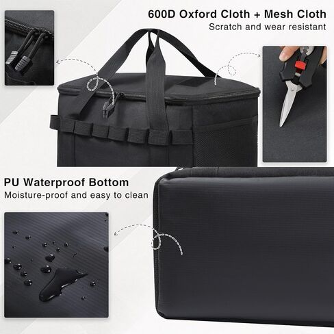 REDCAMP Camping Tote Organizer, 35L Tactical Duffel Bag, Waterproof Camping Storage Organizer with 3 Adjustable Dividers for Outdoor Transport in Saudi Arabia