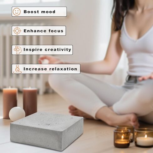 Zen Droplet Tabletop Fountain – Modern Cement Indoor Water Feature, Freestanding Rock Basin 10x10x3.8in, Natural Stone Desk Decor for Meditation, Relaxation, Feng Shui, Home or Office in Saudi Arabia