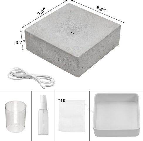 Zen Droplet Tabletop Fountain – Modern Cement Indoor Water Feature, Freestanding Rock Basin 10x10x3.8in, Natural Stone Desk Decor for Meditation, Relaxation, Feng Shui, Home or Office in Saudi Arabia