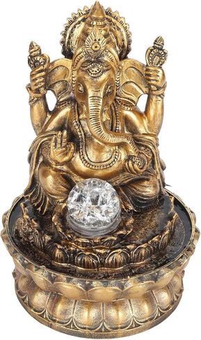 Desktop Water Fountain, Southeast Asia Style LED Adjustable Flow Buddha Fountain with Soothing Waterfall Sounds for Home Office Relaxation Decor in Kuwait