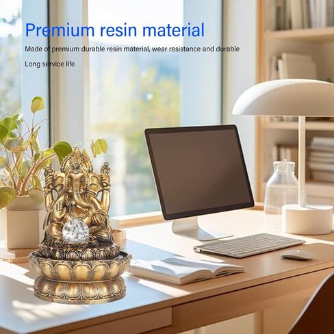 Desktop Water Fountain, Southeast Asia Style LED Adjustable Flow Buddha Fountain with Soothing Waterfall Sounds for Home Office Relaxation Decor in Kuwait