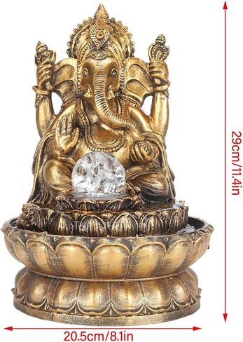 Desktop Water Fountain, Southeast Asia Style LED Adjustable Flow Buddha Fountain with Soothing Waterfall Sounds for Home Office Relaxation Decor in Kuwait