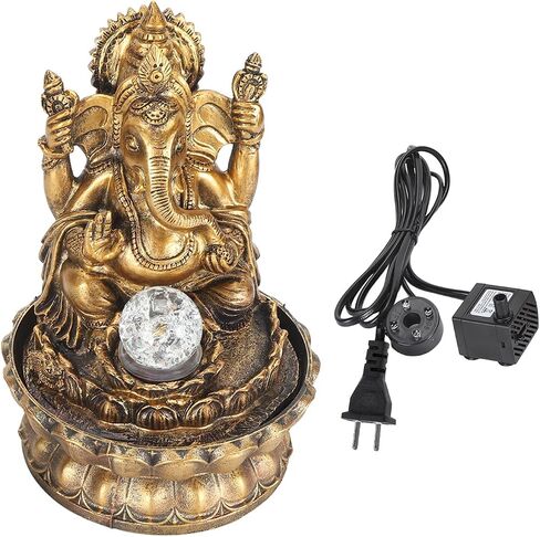 Desktop Water Fountain, Southeast Asia Style LED Adjustable Flow Buddha Fountain with Soothing Waterfall Sounds for Home Office Relaxation Decor in Kuwait