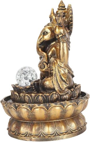Desktop Water Fountain, Southeast Asia Style LED Adjustable Flow Buddha Fountain with Soothing Waterfall Sounds for Home Office Relaxation Decor in Kuwait
