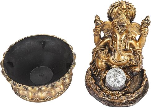 Desktop Water Fountain, Southeast Asia Style LED Adjustable Flow Buddha Fountain with Soothing Waterfall Sounds for Home Office Relaxation Decor in Kuwait