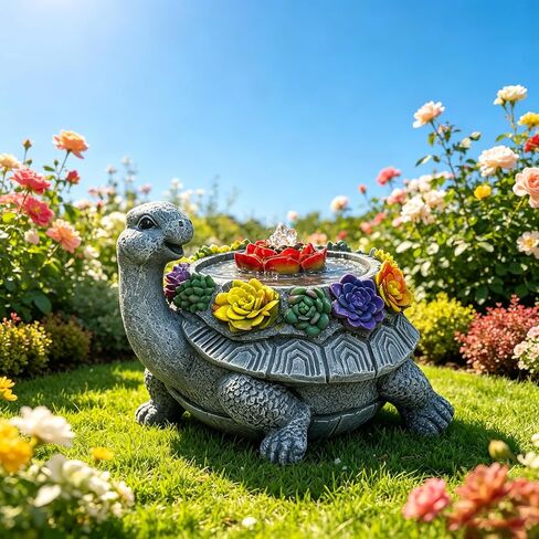 Turtle Tabletop Waterfall Fountain with LED Lights – 11″ Desktop Home Office Decor, Quiet Indoor Water Feature Humidifier, Feng Shui Lucky Turtle Gift in Saudi Arabia