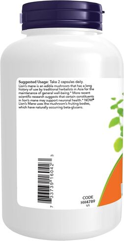 NOW Foods Supplements Lion's Mane 500 mg Super Mushroom Made with Organic Lion's Mane Mushrooms 120 Veg Capsules in Kuwait