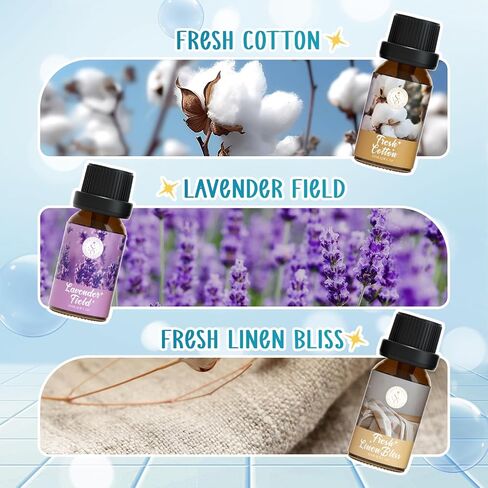 Clean Essential Oils Set, SoulOrigin Fragrance Oil Gift Set for Oil Diffusers, Scented Oils 6x10ml - Beach Sage Laundry Detergent, Citrus Burst, Lavender Fields, Fresh Linen, Warm Petals, Fresh Cotton in Saudi Arabia
