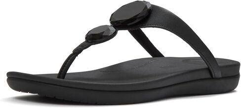 صنادل SOLAY النسائية من FitFlop بمقدمة لامعة - شبشب صيفي خفيف الوزن مع راحة مبطنة ودعم للقوس وقبضة in Kuwait