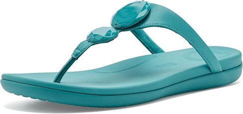 صنادل SOLAY النسائية من FitFlop بمقدمة لامعة - شبشب صيفي خفيف الوزن مع راحة مبطنة ودعم للقوس وقبضة in Kuwait