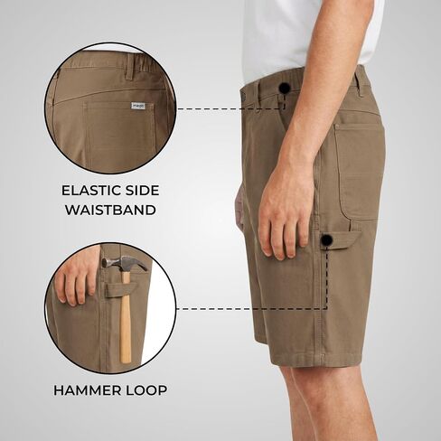 شورت Wrangler Carpenter للرجال كبير وطويل، شورت عمل متين ثقيل الوزن مع جيوب متعددة الاستخدامات، شورت كارجو رجالي in Kuwait