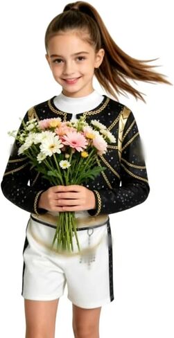 Girls Stage Costume, Black Halloween Costume for Kids Birthday Cosplay Party Dress Up in Kuwait