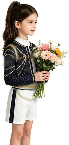 Girls Stage Costume, Black Halloween Costume for Kids Birthday Cosplay Party Dress Up in Kuwait