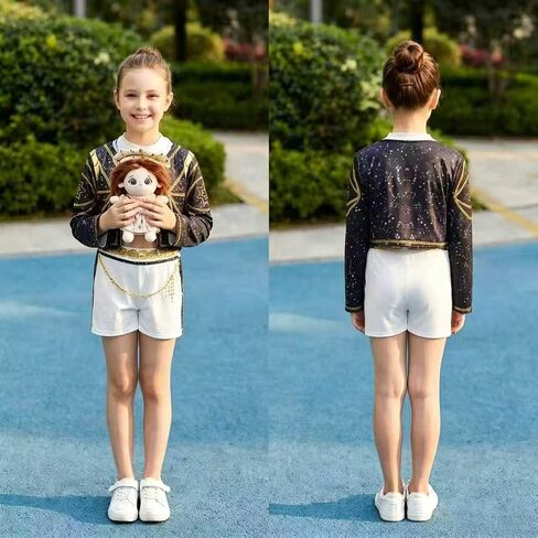 Girls Stage Costume, Black Halloween Costume for Kids Birthday Cosplay Party Dress Up in Kuwait