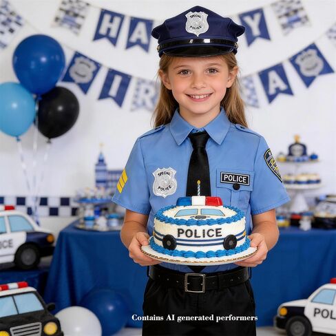 KIDIN Police Costume for Kids Cop Dress Up Outfit for Girls Policeman Uniform for Toddler’s Career Day Cosplay Birthday Gifts in Saudi Arabia