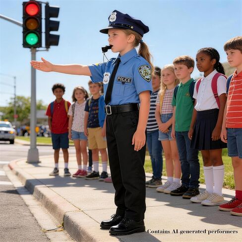 KIDIN Police Costume for Kids Cop Dress Up Outfit for Girls Policeman Uniform for Toddler’s Career Day Cosplay Birthday Gifts in Saudi Arabia