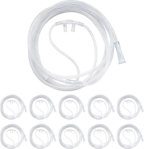 10 Pack Adult Oxygen Nasal Cannula, Soft & Lightweight Oxygen Tubing with Soft Curved Nose Piece, High Flow, Latex-Free, 6.6Ft (2M) in Saudi Arabia