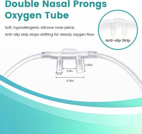 10 Pack Adult Oxygen Nasal Cannula, Soft & Lightweight Oxygen Tubing with Soft Curved Nose Piece, High Flow, Latex-Free, 6.6Ft (2M) in Saudi Arabia