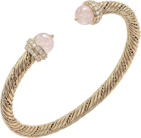 Fettero Gold Cuff Bangle Bracelets for Women - Adjustable Open Cuff Bangles 14K Gold Plated Charm Twisted Cable Bangle Bracelet for Mom Dainty Jewelry Gift in Kuwait
