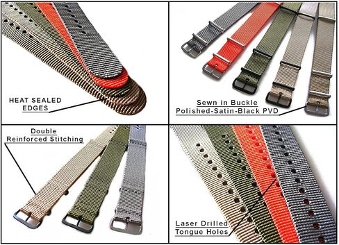 NATO-G10® Xtreme ORANGE Strap Heavy Ballistic G10 Nylon UTC Sport Dive Military Smart watch band USA Stock 20mm 22mm in Saudi Arabia