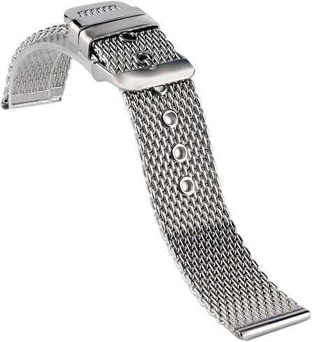 Stainless Steel Watche Band 20/22/24mm Strap Pin Buckle Replacement Wrist Bracelet Mesh Watch Strap (Color : Silver, Size : 22mm) in Saudi Arabia