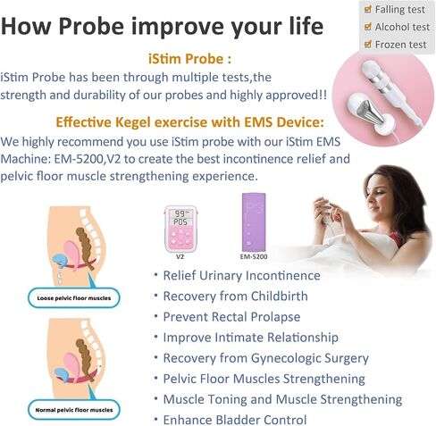iStim Medical Probe for Pelvic Floor Electrical Muscle Stimulation, Incontinence Relief - PR-03A ompatible with Incontinence EMS Machine in Kuwait