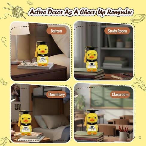 Graduation Duck Crochet Graduate Gifts - Class of 2026 Handmade Crochet Yellow Duck with Congrats Grad Card Congrats Box Mesh Bag Funny Gift Graduation Decoration for College Graduate Men Women in Saudi Arabia