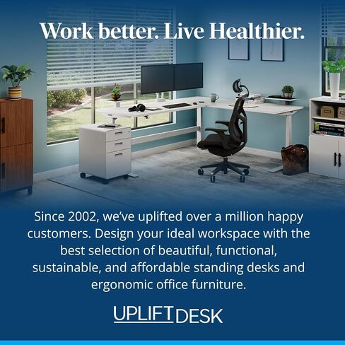 3-Drawer File Cabinet, Rolling (Industrial Style) by Uplift Desk in Saudi Arabia
