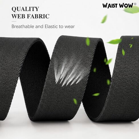 Waist Wow No Show Invisible Elastic Belts for Women Men Adjustable Web Stretch Belt with Non-Metal Buckle for Jeans Pants in Kuwait
