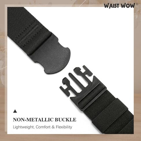 Waist Wow No Show Invisible Elastic Belts for Women Men Adjustable Web Stretch Belt with Non-Metal Buckle for Jeans Pants in Kuwait