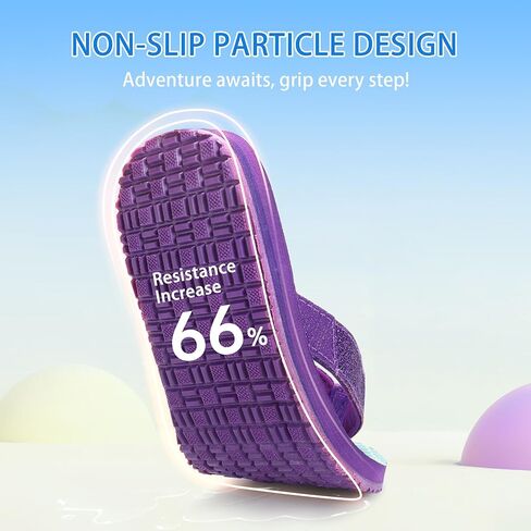 STQ KIDS Girls Flip Flops للأطفال صنادل الشاطئ دعم القوس أزياء الصيف صندل حمام سباحة كاجوال أحذية حمام دش قشور الأسماك الأرجواني حجم 2 طفل صغير in Kuwait