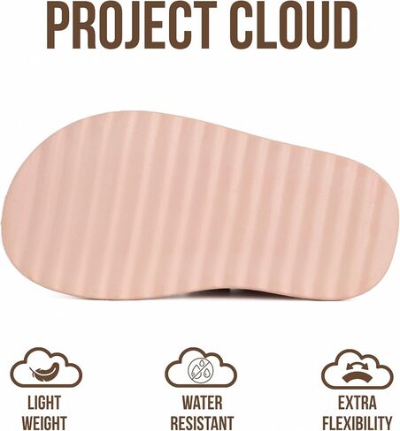 Project Cloud Sandals for Girls - Lightweight Adjustable Straps Kids Sandals - Water-Resistant Girls Slides and Non-Slip Slides for Kids (Little Goldie, GRAPE FRUIT,12K) in Kuwait