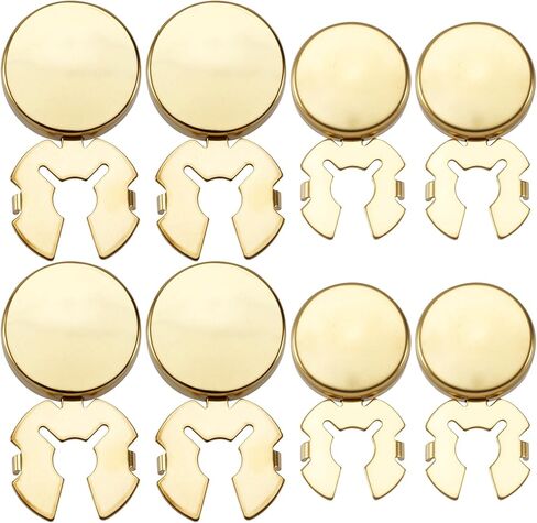 SmallCat 8 Pcs Gold Button Covers, Gold Clip-On Botones Cufflinks Kit Elegant Cover for Women Blouses, Men’s Dress Shirts Formal Jeans Buttons Blank Cuff Links for Wedding or Office Wear in Kuwait