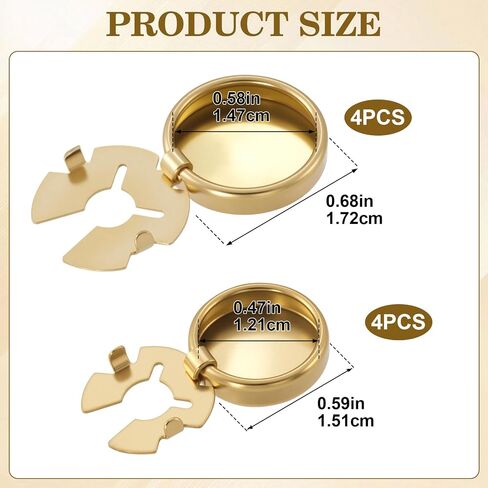 SmallCat 8 Pcs Gold Button Covers, Gold Clip-On Botones Cufflinks Kit Elegant Cover for Women Blouses, Men’s Dress Shirts Formal Jeans Buttons Blank Cuff Links for Wedding or Office Wear in Kuwait