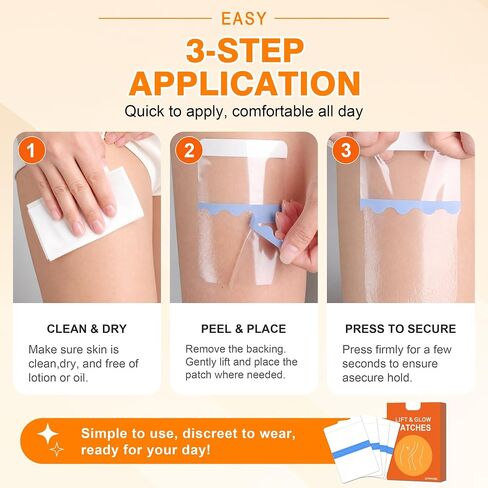 Thigh Lift Tape, Waterproof Invisible Firming Patches for Legs, Anti-Friction Thigh Tape for Thighs, Stomach & Arms, Body Tape for Women, 1 Box in Saudi Arabia