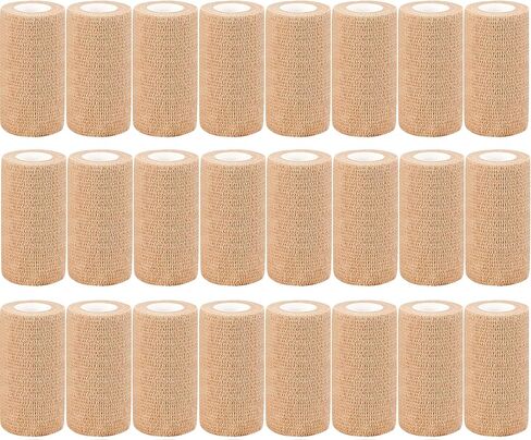 AZEN 8 Pack Self Adhesive Bandage Wrap, 4" X 5 Yards Elastic Cohesive Bandage Wrap, Skin Color Athletic Tape, Ankle Tape, Tattoo Grip Tape Wrap, Vet Wrap in Kuwait