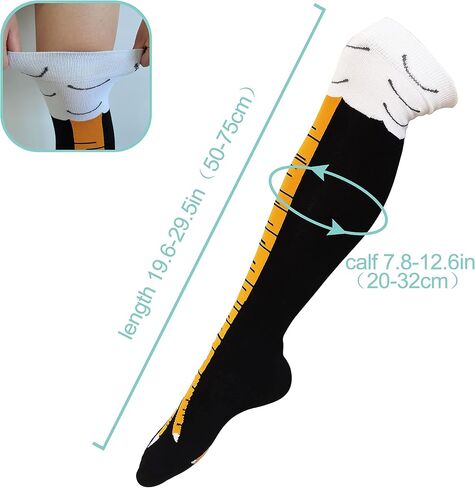 Chicken Leg Socks for Women Men Funny Novelty Crazy Sock White Elephant Gifts for Adults Gag Gift Chicken Feet Socks in Saudi Arabia