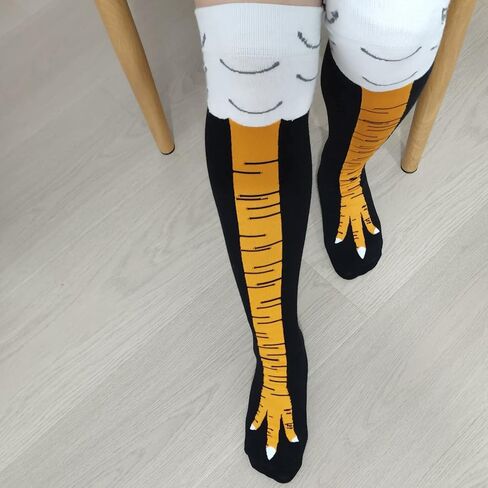 Chicken Leg Socks for Women Men Funny Novelty Crazy Sock White Elephant Gifts for Adults Gag Gift Chicken Feet Socks in Saudi Arabia