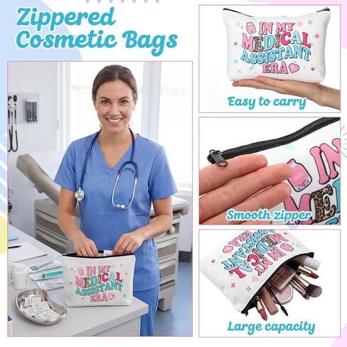 Glitopper 3 Pcs End of Year Medical Assistants Gift Set for Women Canvas Bags Socks Nurse Week End of Year Gift in Kuwait