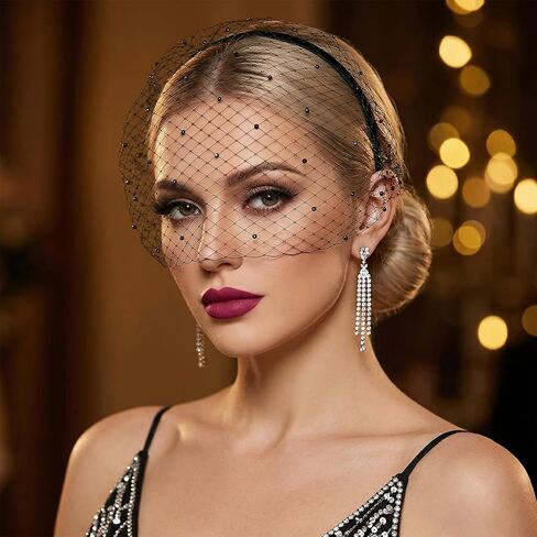 عصابة رأس أنيقة على شكل قفص العصافير مع أحجار الراين، غطاء رأس للنساء من عشرينيات القرن العشرين، ساحر عتيق لحفلات الزفاف وحفلات الشاي in Kuwait