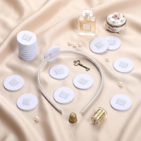 SynHHergyx Hair Band Pad, 20 Pcs 1.4 Inch Felt Headband Pad Headband Fascinator Base Making Kit for Tea Party Weddings Decorations Handmade DIY (White) in Kuwait